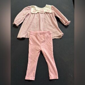 Cecil and Lou Pink Plaid Baby Outfit Set